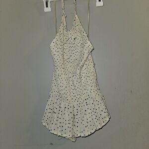 Patrons of Peace Cream and Black Polka Dot Crop Top